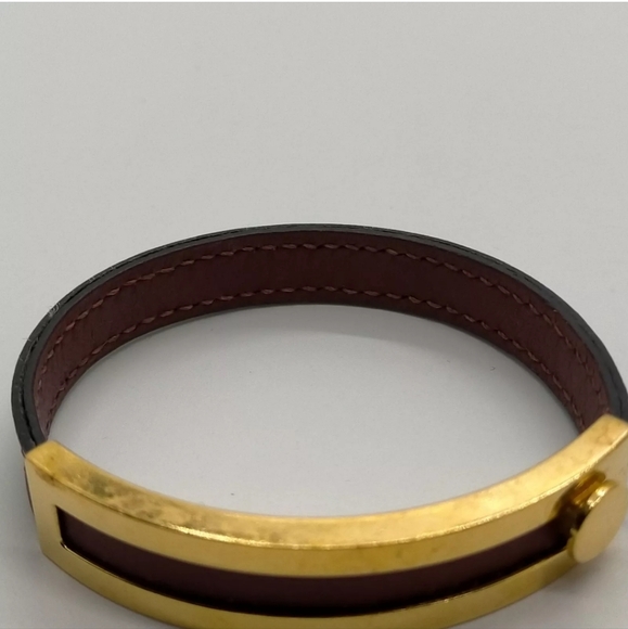 HERMES BRACELET BORDEAUX/GOLD - Picture 4 of 12